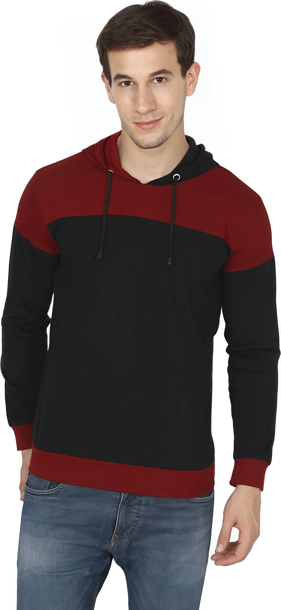     			risemax Cotton Blend Regular Fit Colorblock Full Sleeves Men's Hooded T-Shirt - Multicolor9 ( Pack of 1 )