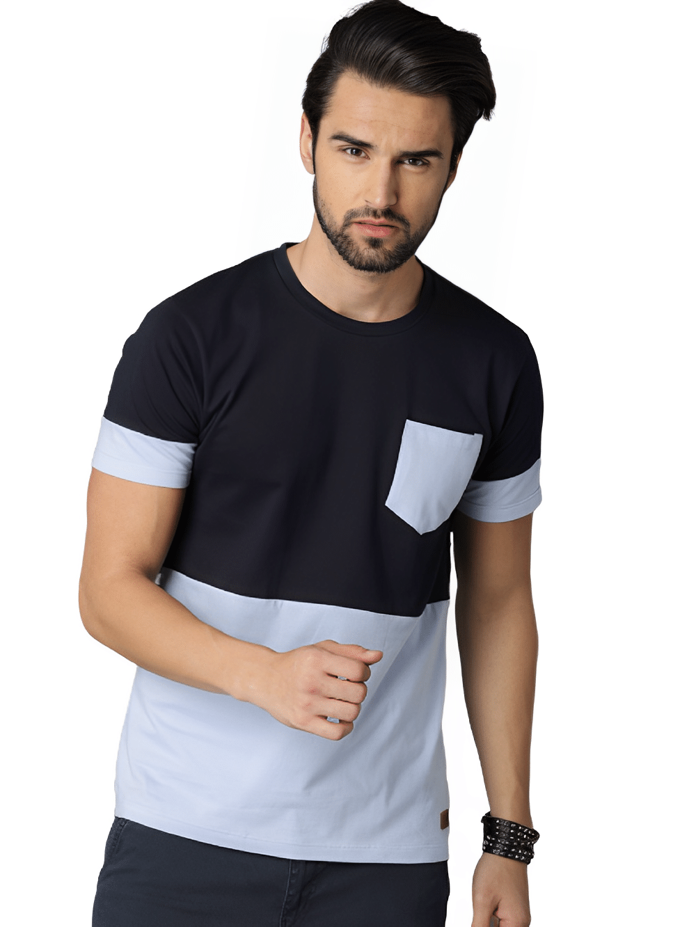 risemax Cotton Blend Regular Fit Colorblock Half Sleeves Men's Round T-Shirt - Multicolor ( Pack of 1 ) risemax Cotton Blend Regular Fit Colorblock Half Sleeves Men's Round T-Shirt - Multicolor ( Pack of 1 )