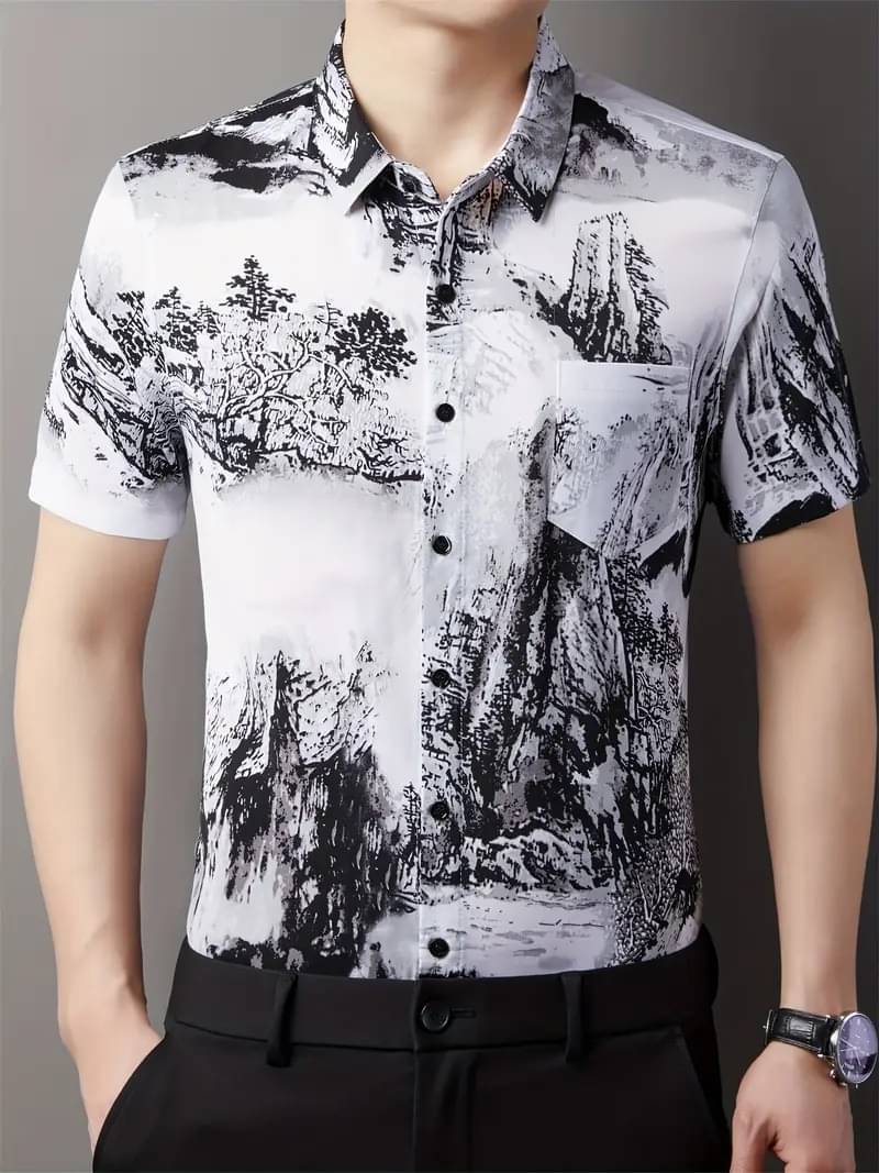 AAPSKA Poly Cotton Regular Fit Printed Half Sleeves Men's Casual Shirt - White ( Pack of 1 ) AAPSKA Poly Cotton Regular Fit Printed Half Sleeves Men's Casual Shirt - White ( Pack of 1 )