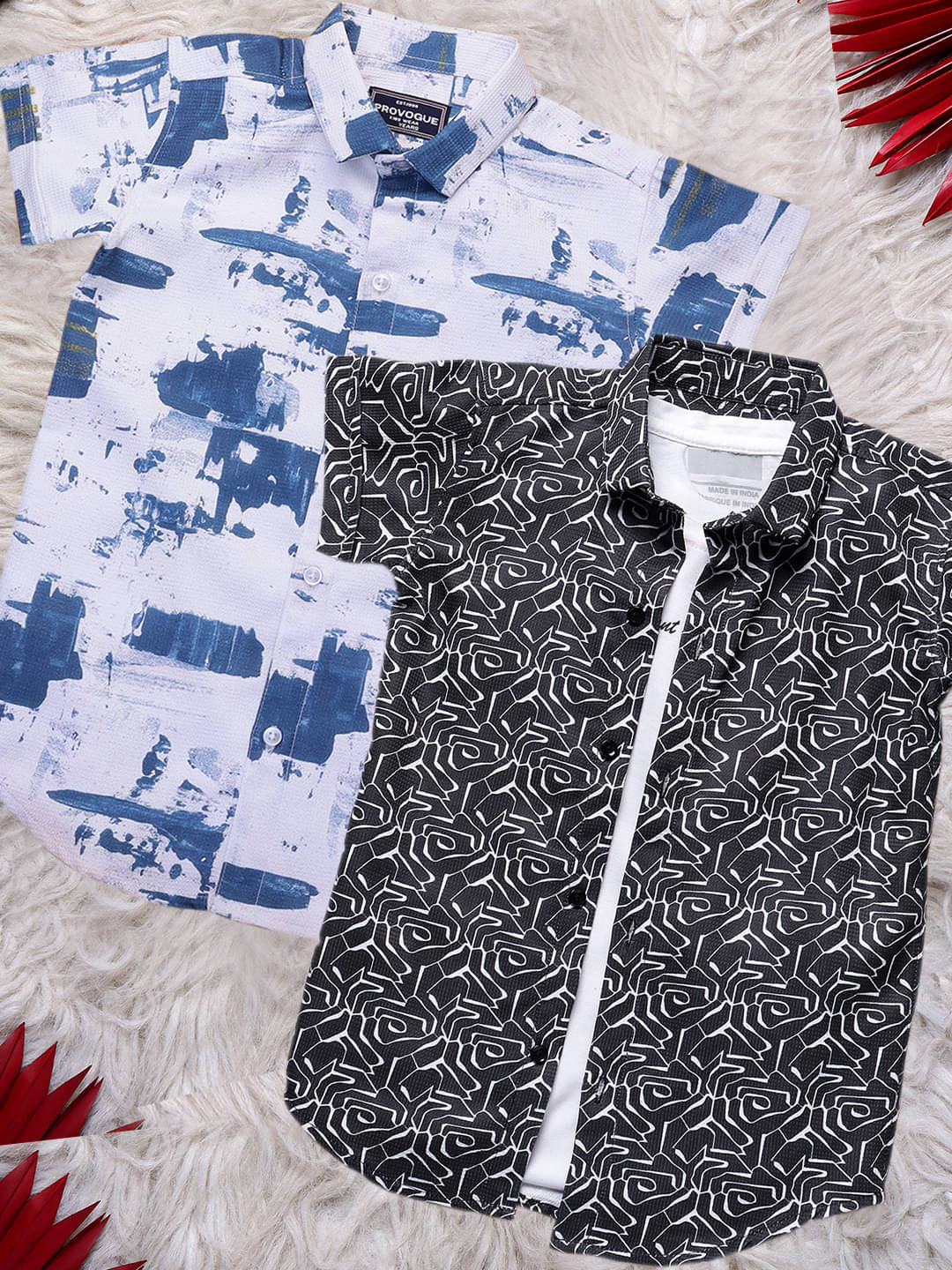 ALY JOHN Pack of 2 Boys 100% Cotton Half Sleeves Shirt ( Multicolor 12 )     			ALY JOHN Pack of 2 Boys 100% Cotton Half Sleeves Shirt ( Multicolor 12 )