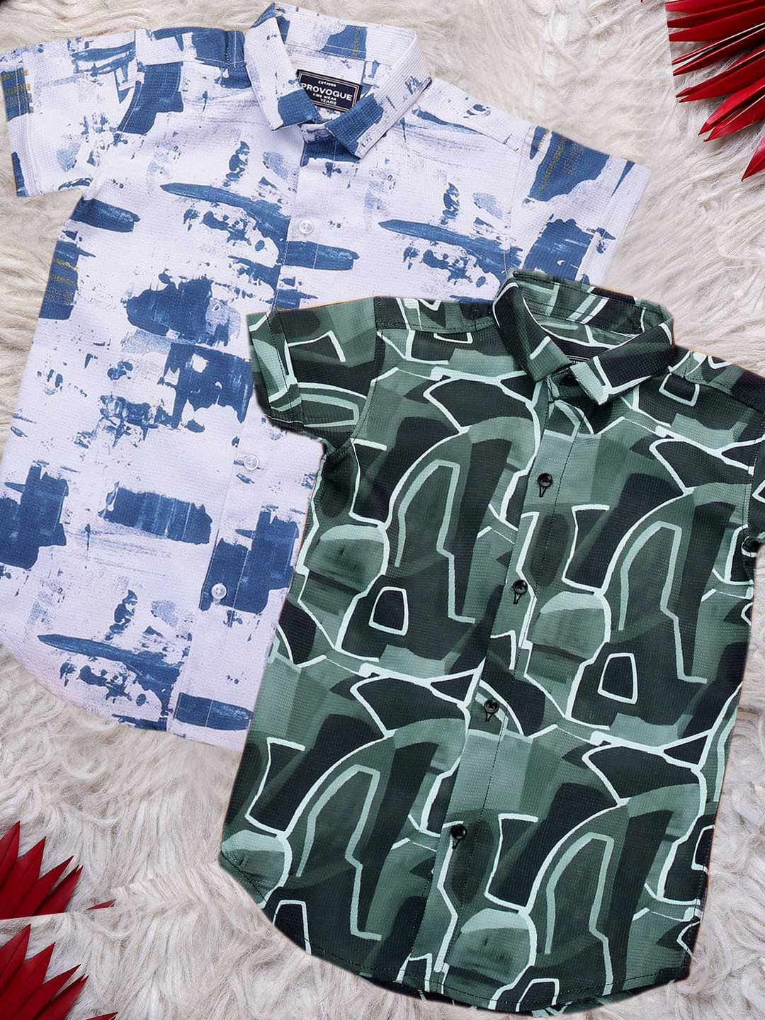 ALY JOHN Pack of 2 Boys 100% Cotton Half Sleeves Shirt ( Multicolor 11 )     			ALY JOHN Pack of 2 Boys 100% Cotton Half Sleeves Shirt ( Multicolor 11 )