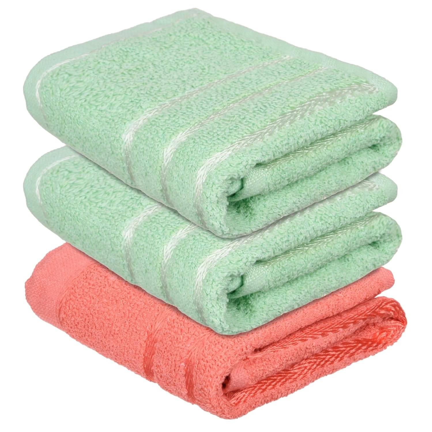     			Ashru Pack of 3 Cotton 351-400 -GSM Hand Towel ( Assorted )