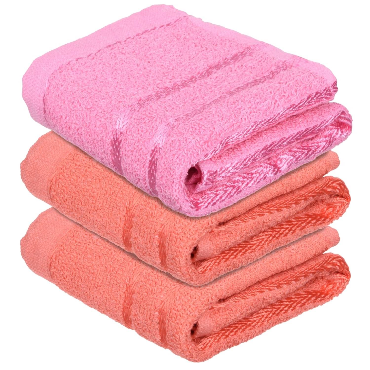     			Ashru Pack of 3 Cotton 351-400 -GSM Hand Towel ( Assorted )
