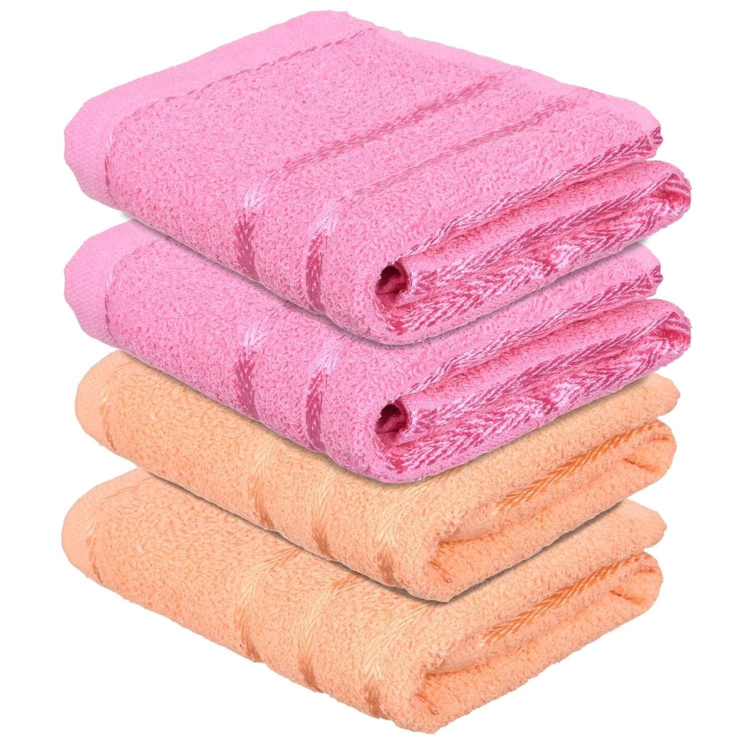     			Ashru Pack of 4 Cotton 351-400 -GSM Hand Towel ( Assorted )