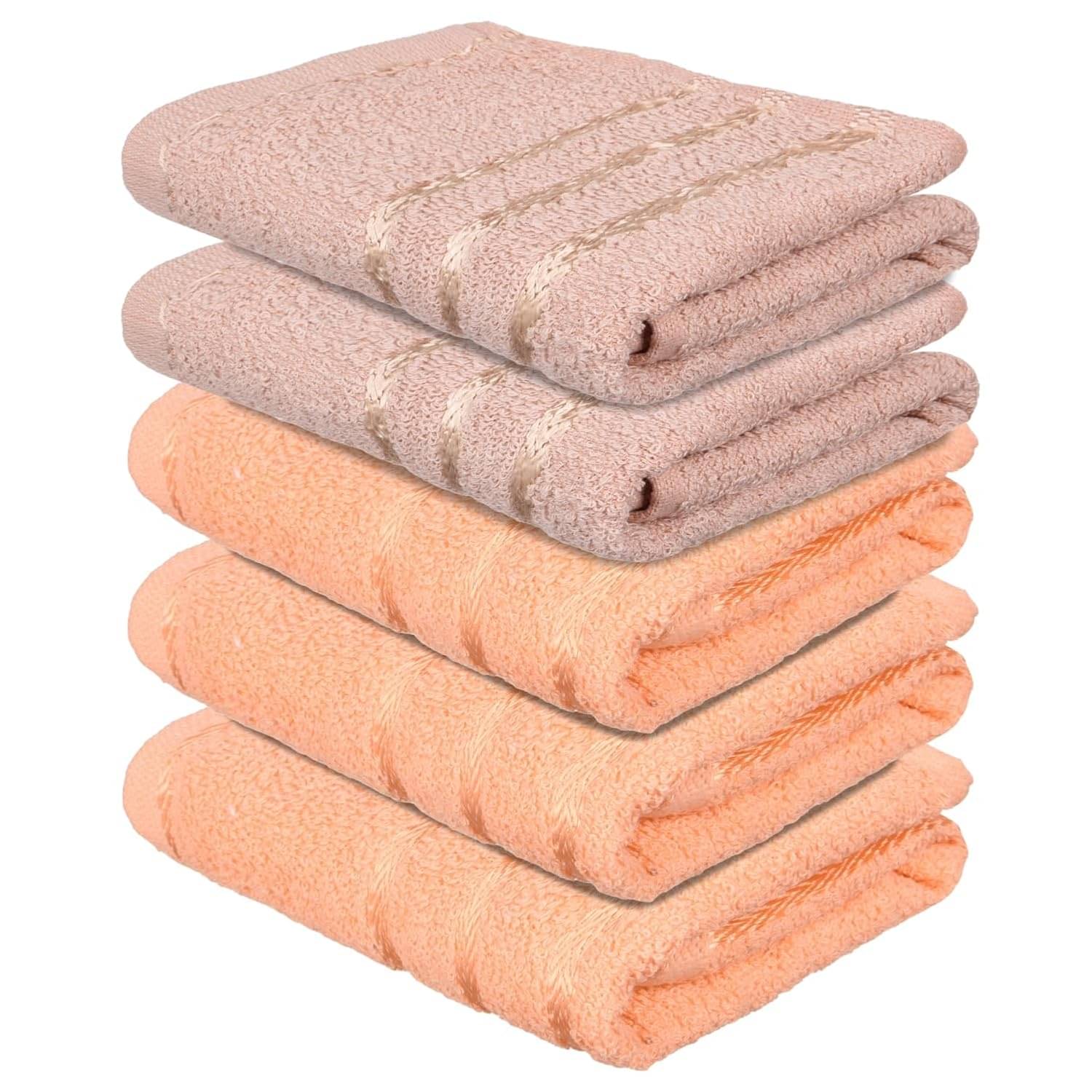     			Ashru Pack of 5 Cotton 351-400 -GSM Hand Towel ( Assorted )