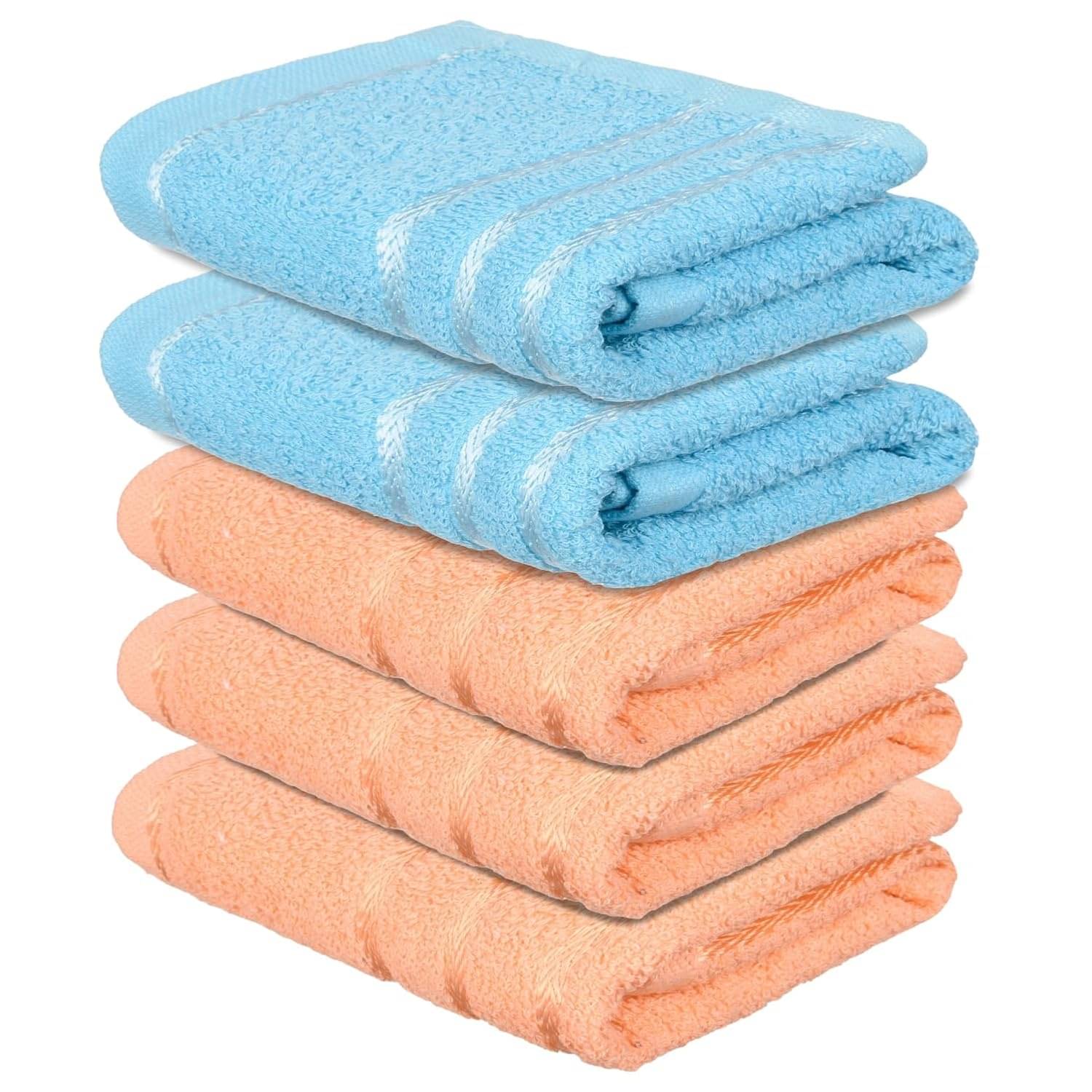     			Ashru Pack of 5 Cotton 351-400 -GSM Hand Towel ( Assorted )