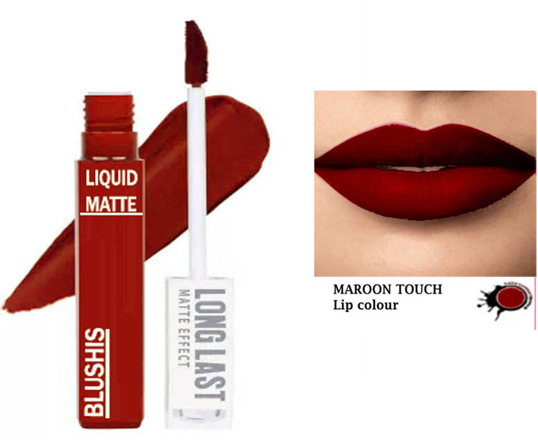     			BLUSHIS High Pigmentation Maroon Ultra Matte Finish Liquid Lipstick