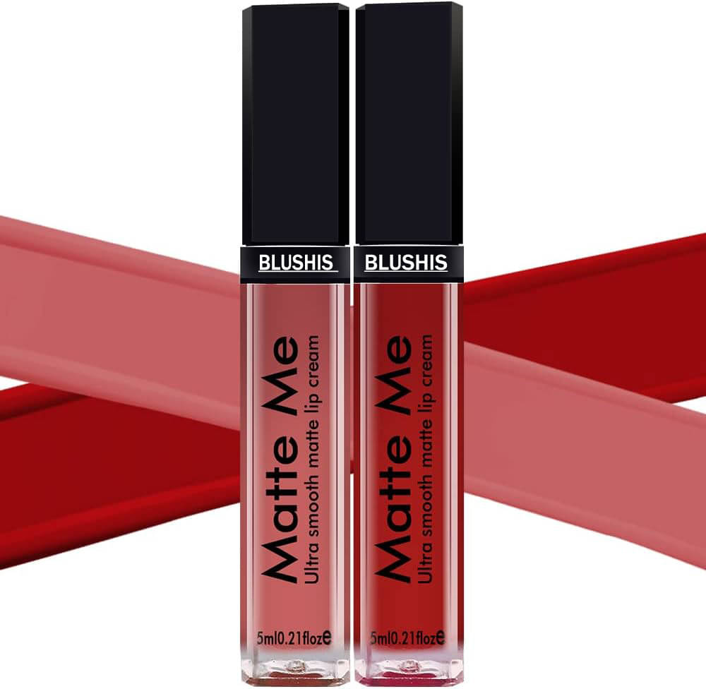 BLUSHIS Long Lasting Multicolor Super Matte Hydrating Liquid Lipstick Combo (Pack of 2) BLUSHIS Long Lasting Multicolor Super Matte Hydrating Liquid Lipstick Combo (Pack of 2)