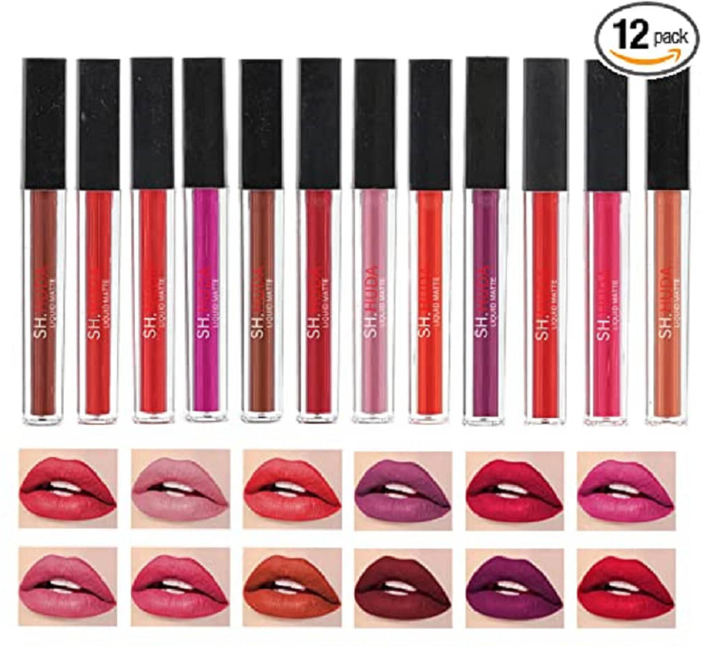     			BLUSHIS Long Stay Multicolor Mini Matte Lipstick (Pack of 12)