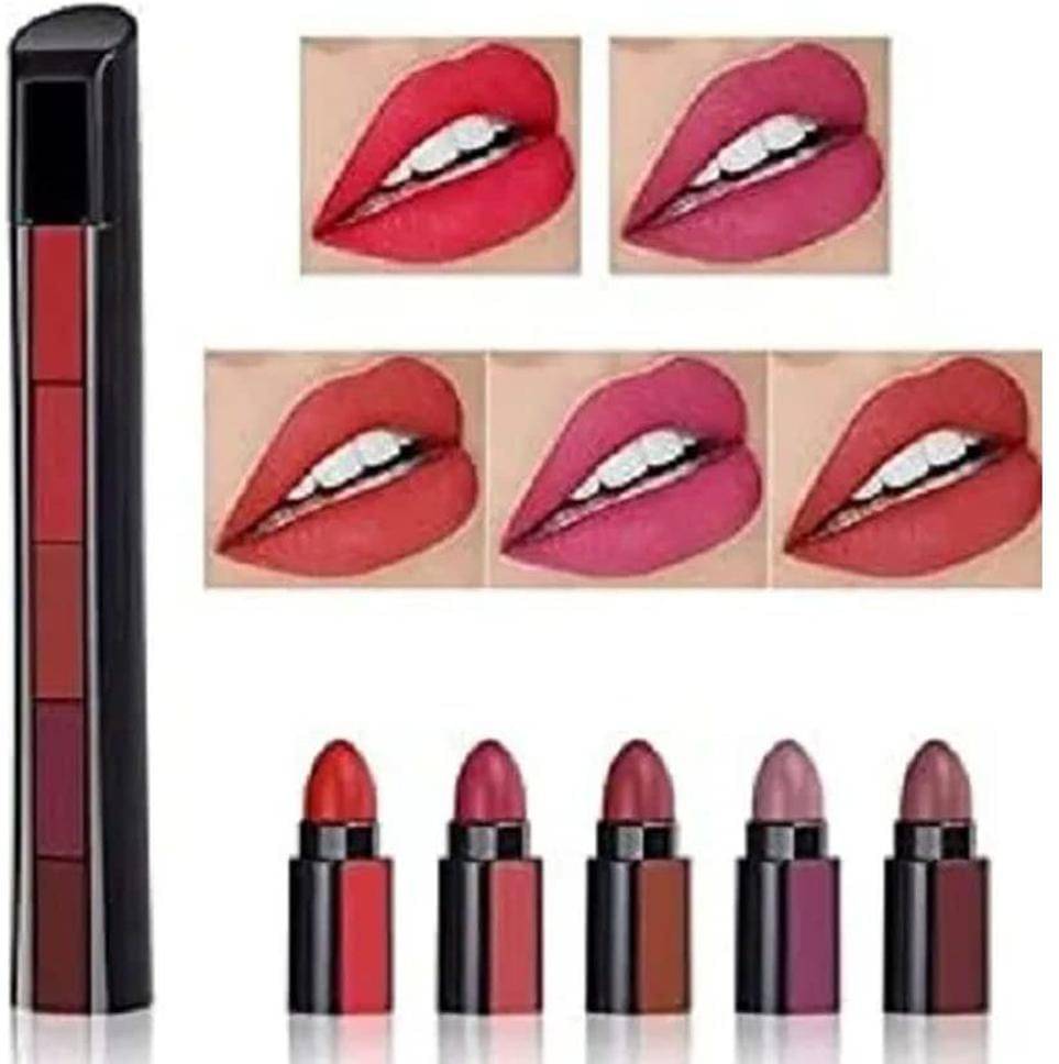     			BLUSHIS High Pigmentation Multicolor Ultra Matte Finish 5 in 1 Liquid Lipstick