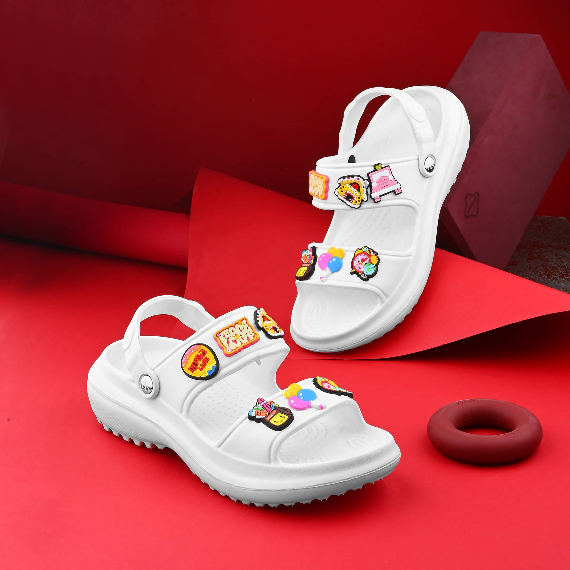     			Birde White Women's Clogs
