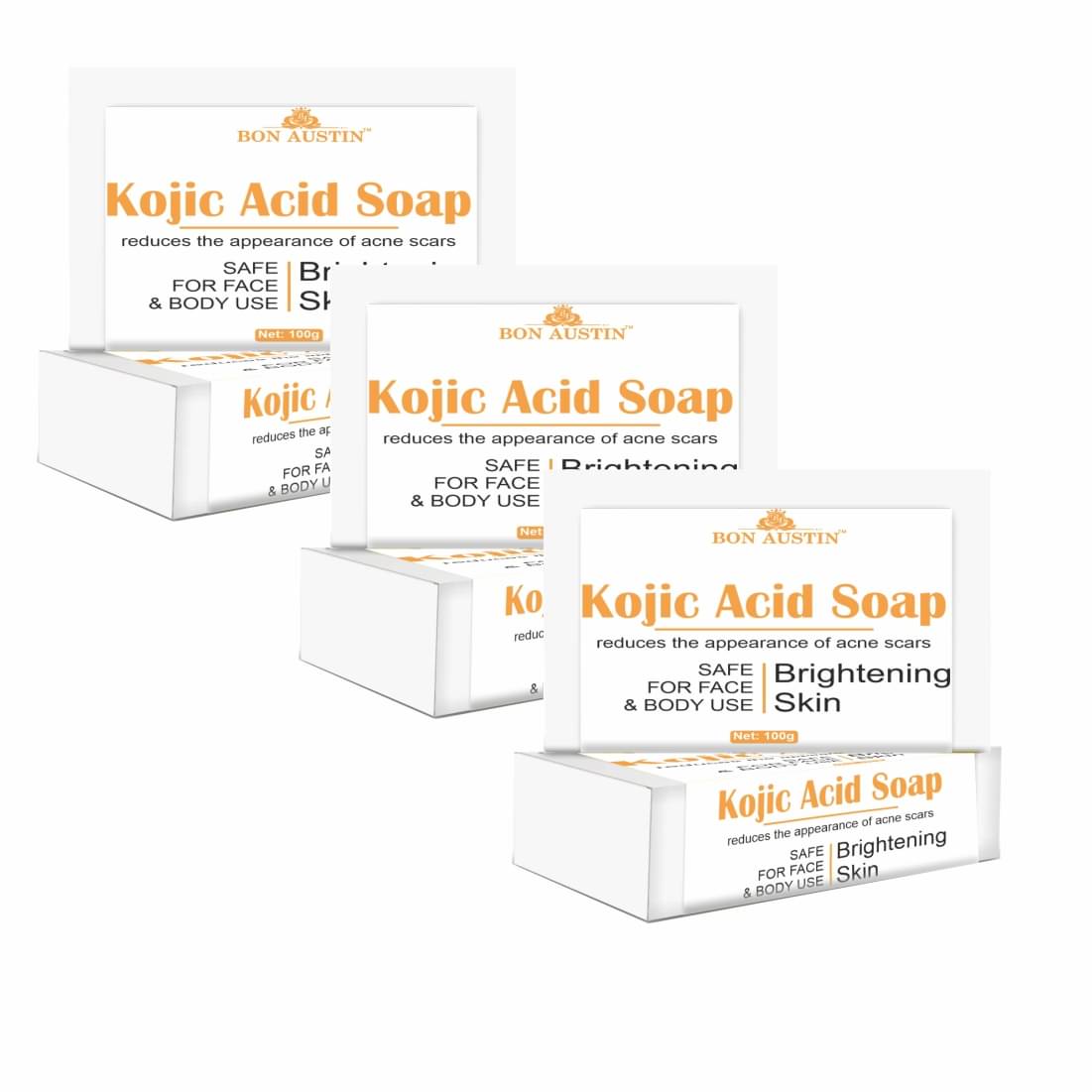 Bon Austin Freshness Brightens & Evens Skin Tone kojic Soap for All Skin Type ( Pack of 3 ) Bon Austin Freshness Brightens & Evens Skin Tone kojic Soap for All Skin Type ( Pack of 3 )