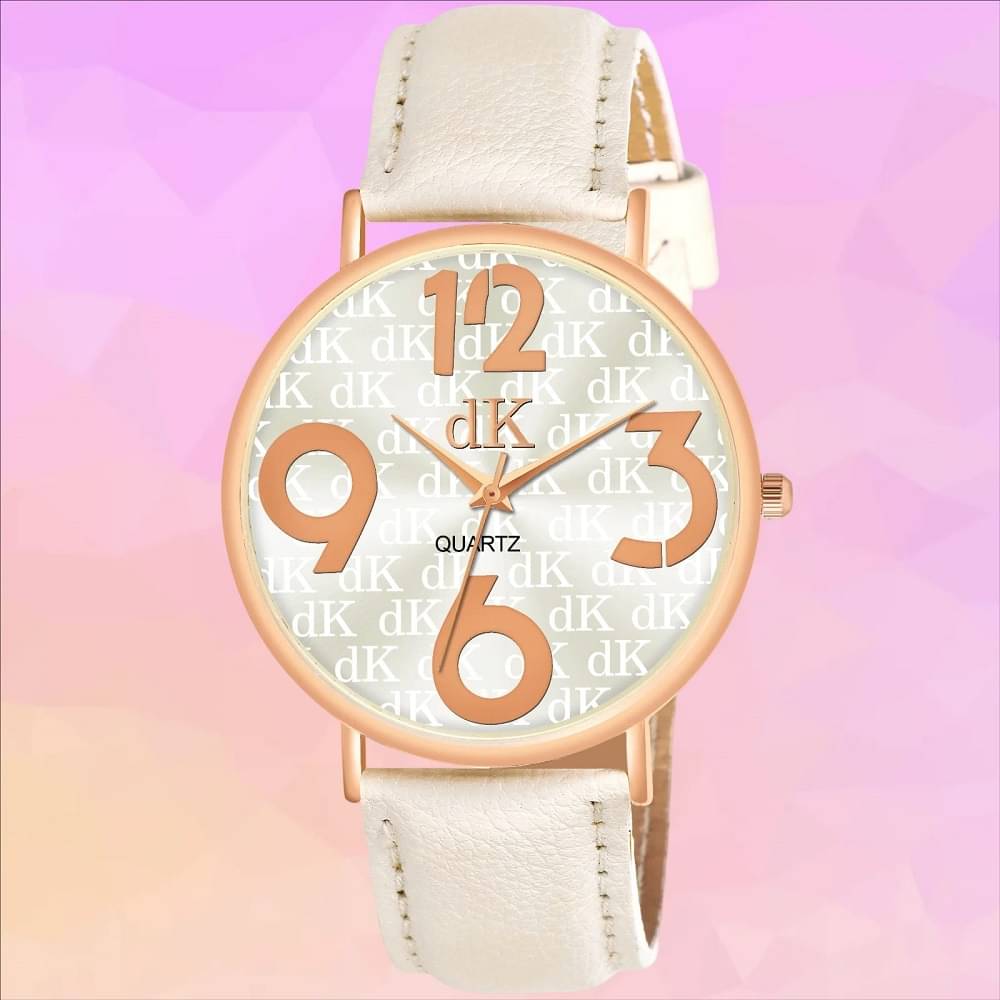     			Cosmic White Leather Analog Men's Watch
