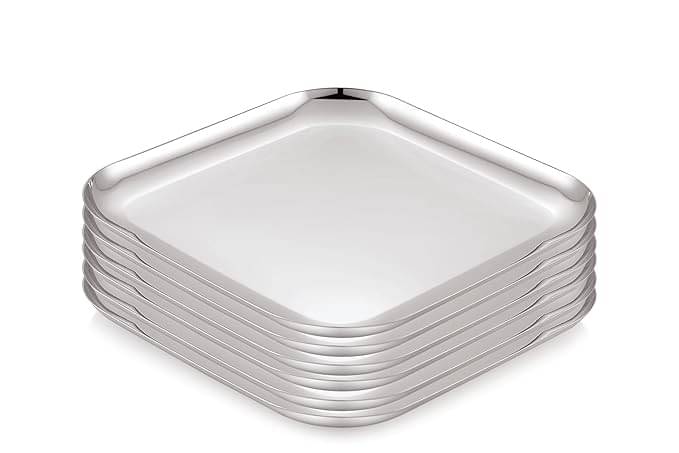     			Dynore 6 Pcs Stainless Steel Silver Full Plate