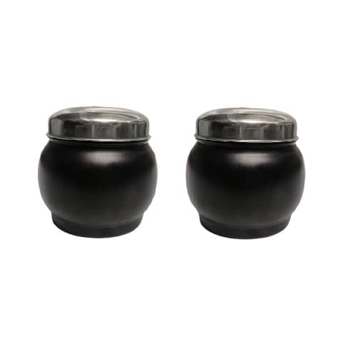     			Dynore Steel Black Utility Container ( Set of 2 )