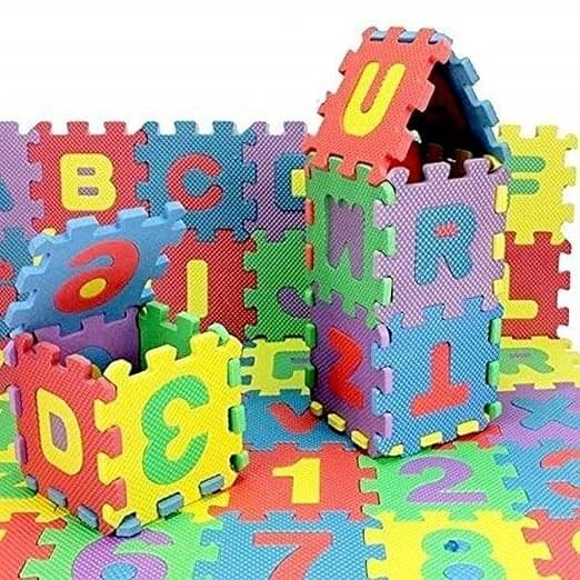     			Eclet 36 Pieces Mini Puzzle Foam Mat abcd for kids can be used in kg schools as well as outdoor picnic.