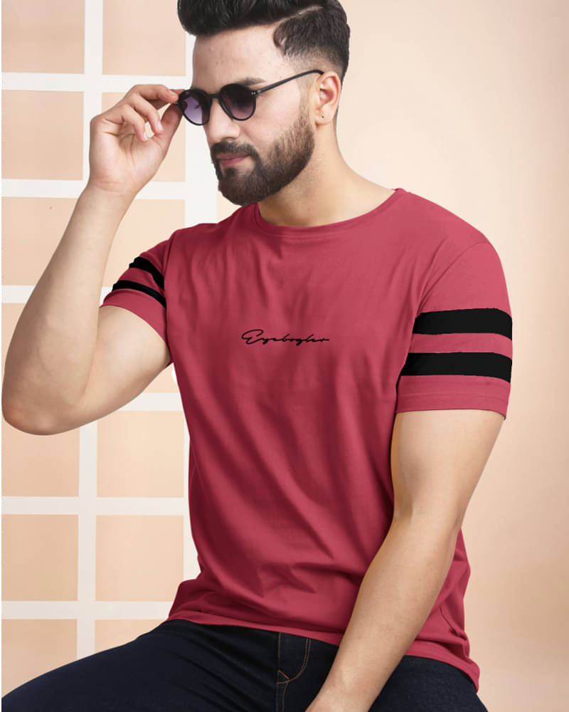 Eyebogler Cotton Blend Regular Fit Printed Half Sleeves Men's Round T-Shirt - Pink ( Pack of 1 ) Eyebogler Cotton Blend Regular Fit Printed Half Sleeves Men's Round T-Shirt - Pink ( Pack of 1 )