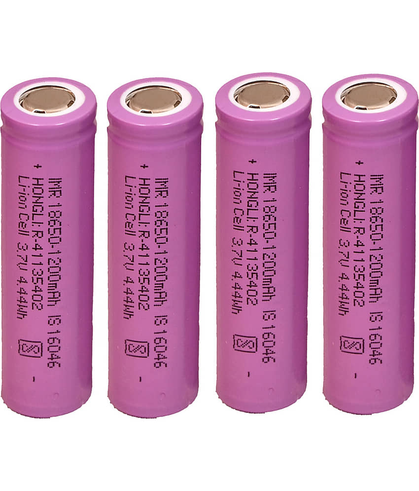 Faymla Hongli Lithium Ion 1200mAH Rechargeable Cell Batteries, LED, Bluetooth Speaker, Laptops, Power Bank & Torch, Flat Top, 3.7V, (Pack-of-4) - Sports and Fitness Equipment | Buy online on ZillyBuy