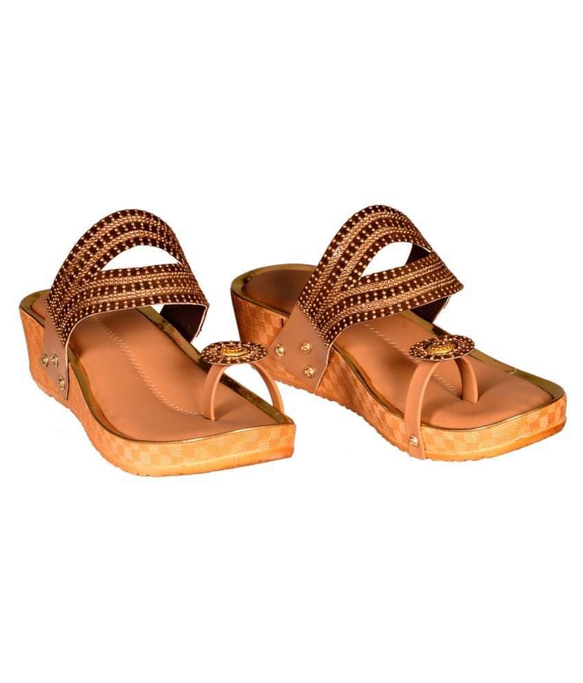     			Footprints Gold Women's Slip On Heels
