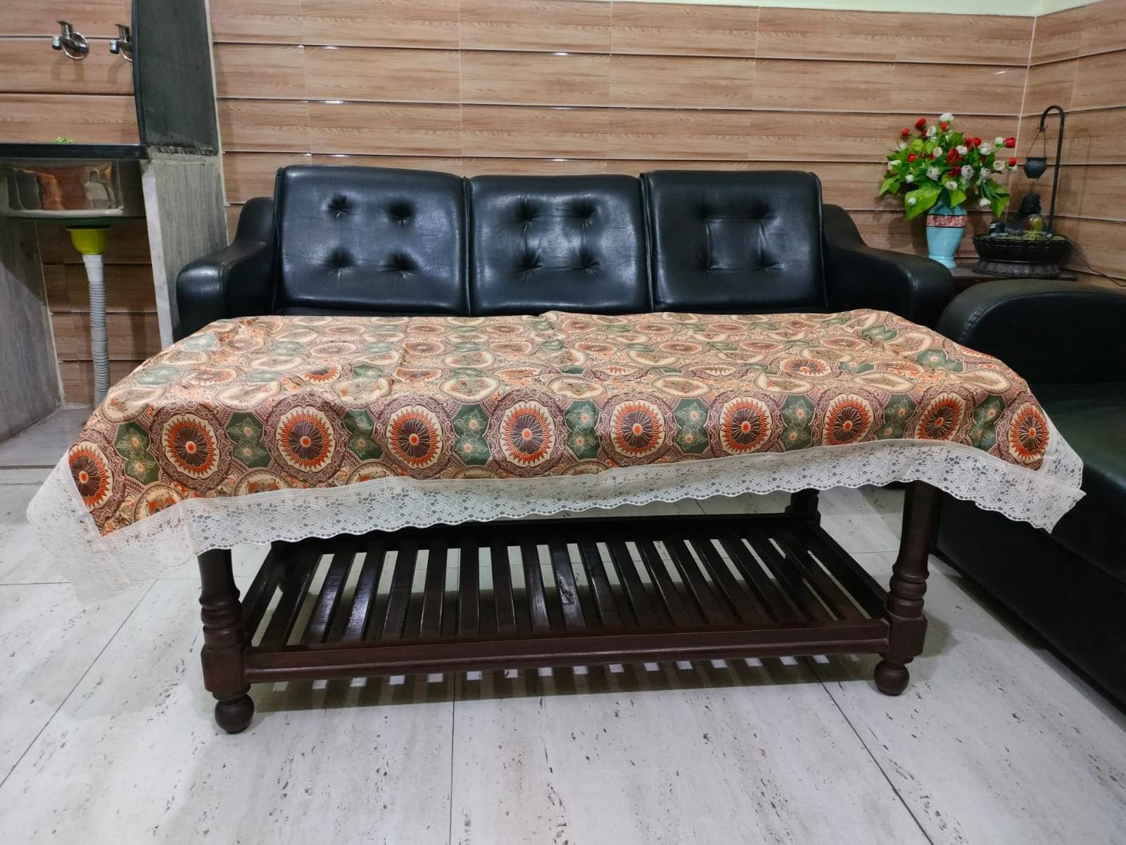GHARKEY Self Design Cotton 2 Seater Rectangle Table Cover ( 152 x 101 ) cm Pack of 1 Orange GHARKEY Self Design Cotton 2 Seater Rectangle Table Cover ( 152 x 101 ) cm Pack of 1 Orange