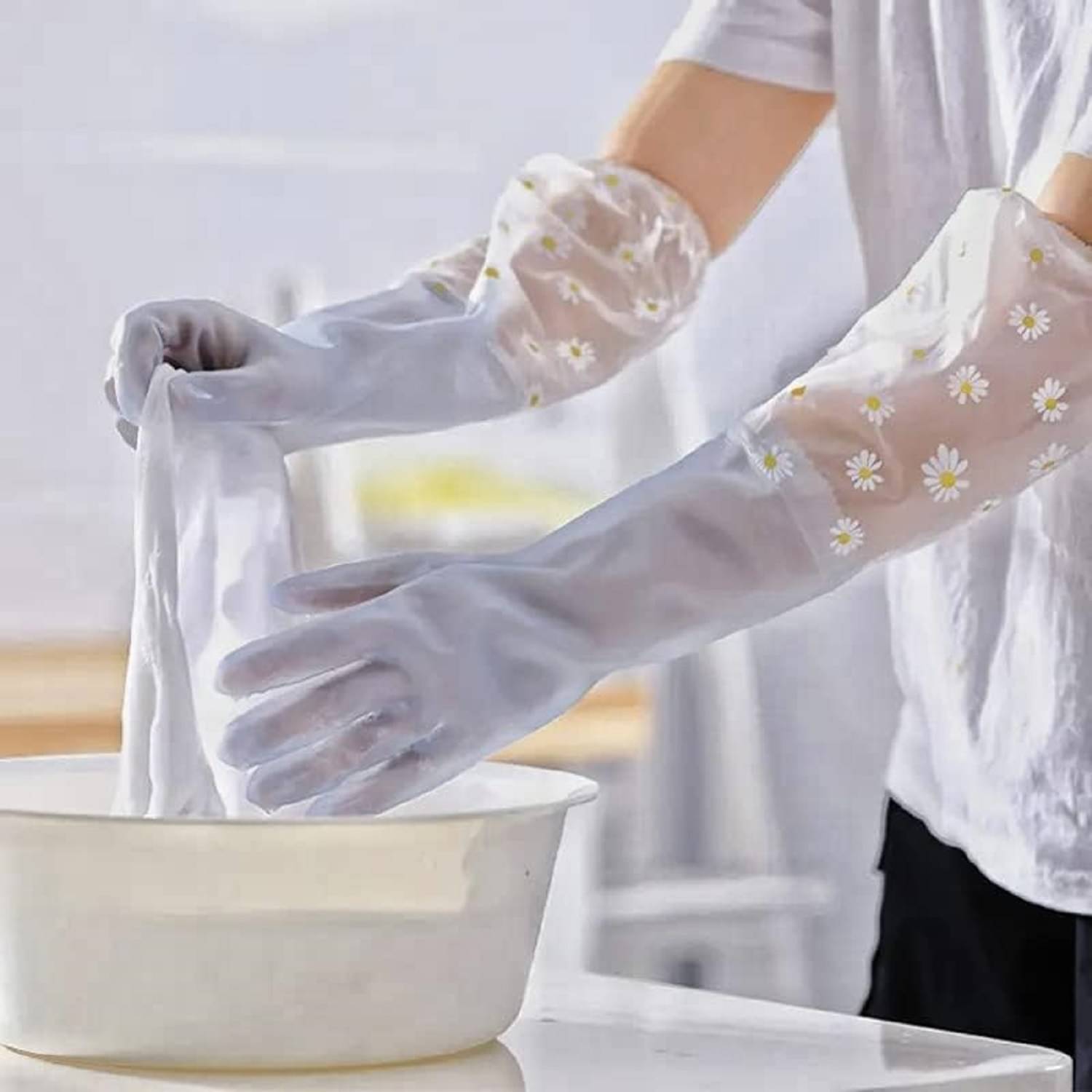     			GLOWELL Multicolor Latex Free Size Cleaning Gloves ( Pack of 1 )