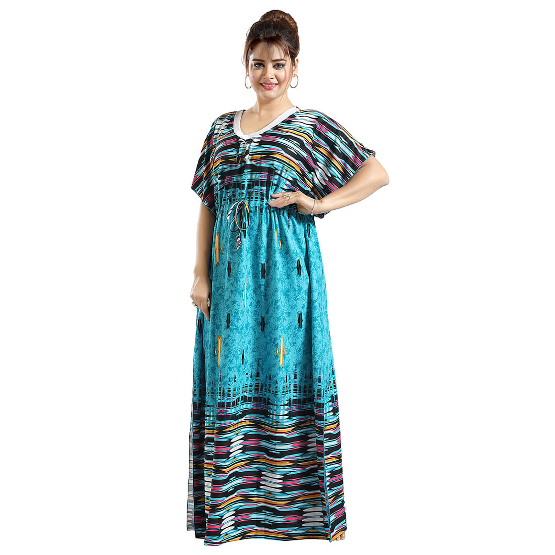     			Gutthi Blue Satin Women's Nightwear Nighty & Night Gowns ( Pack of 1 )