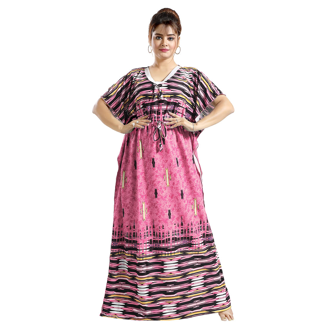     			Gutthi Pink Satin Women's Nightwear Nighty & Night Gowns ( Pack of 1 )