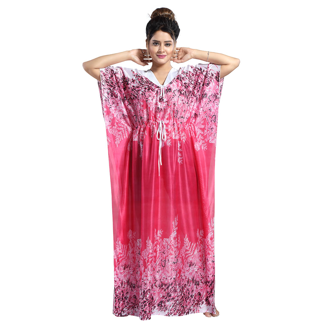     			Gutthi Pink Satin Women's Nightwear Nighty & Night Gowns ( Pack of 1 )