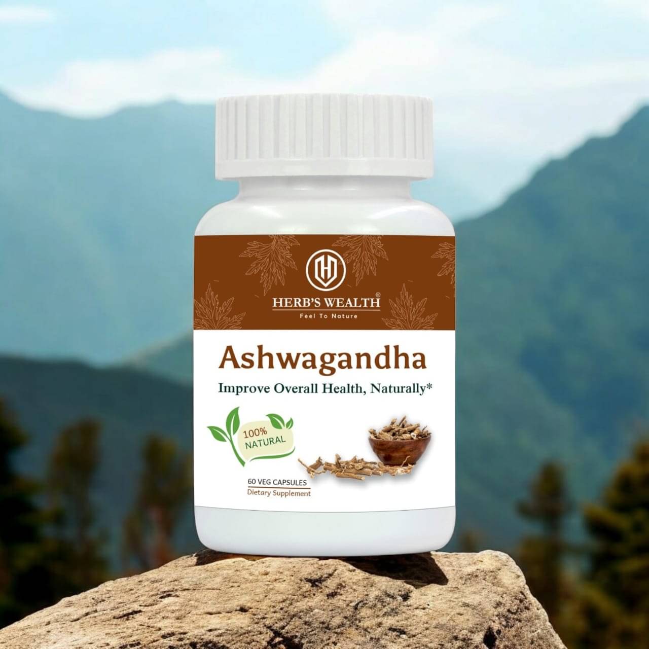 Herb's Wealth Ashwagandha Capsules, 500mg, 60 Capsules, Natural Stress Relief & Energy Boost     			Herb's Wealth Ashwagandha Capsules, 500mg, 60 Capsules, Natural Stress Relief & Energy Boost