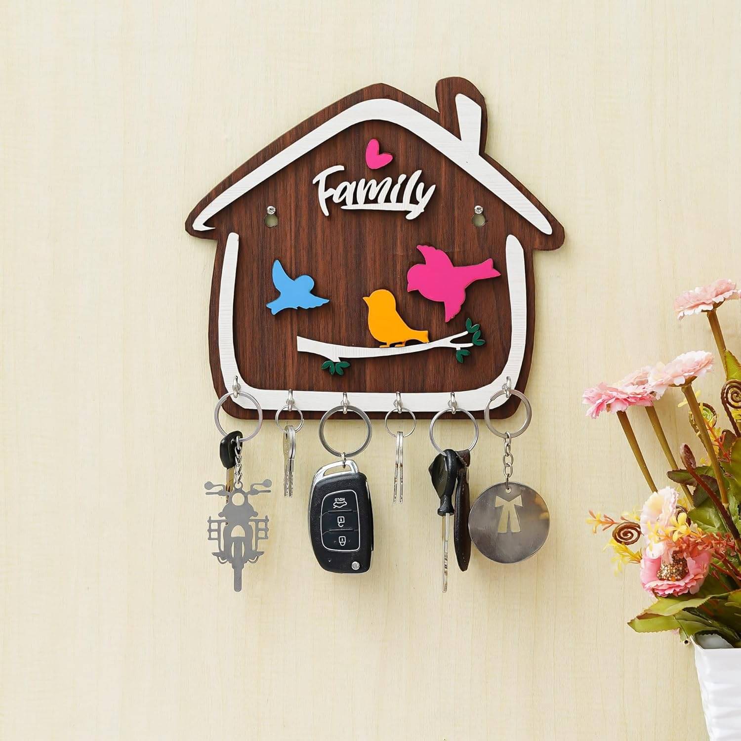     			JaipurCrafts Multicolour Wood Key Holder - Pack of 1