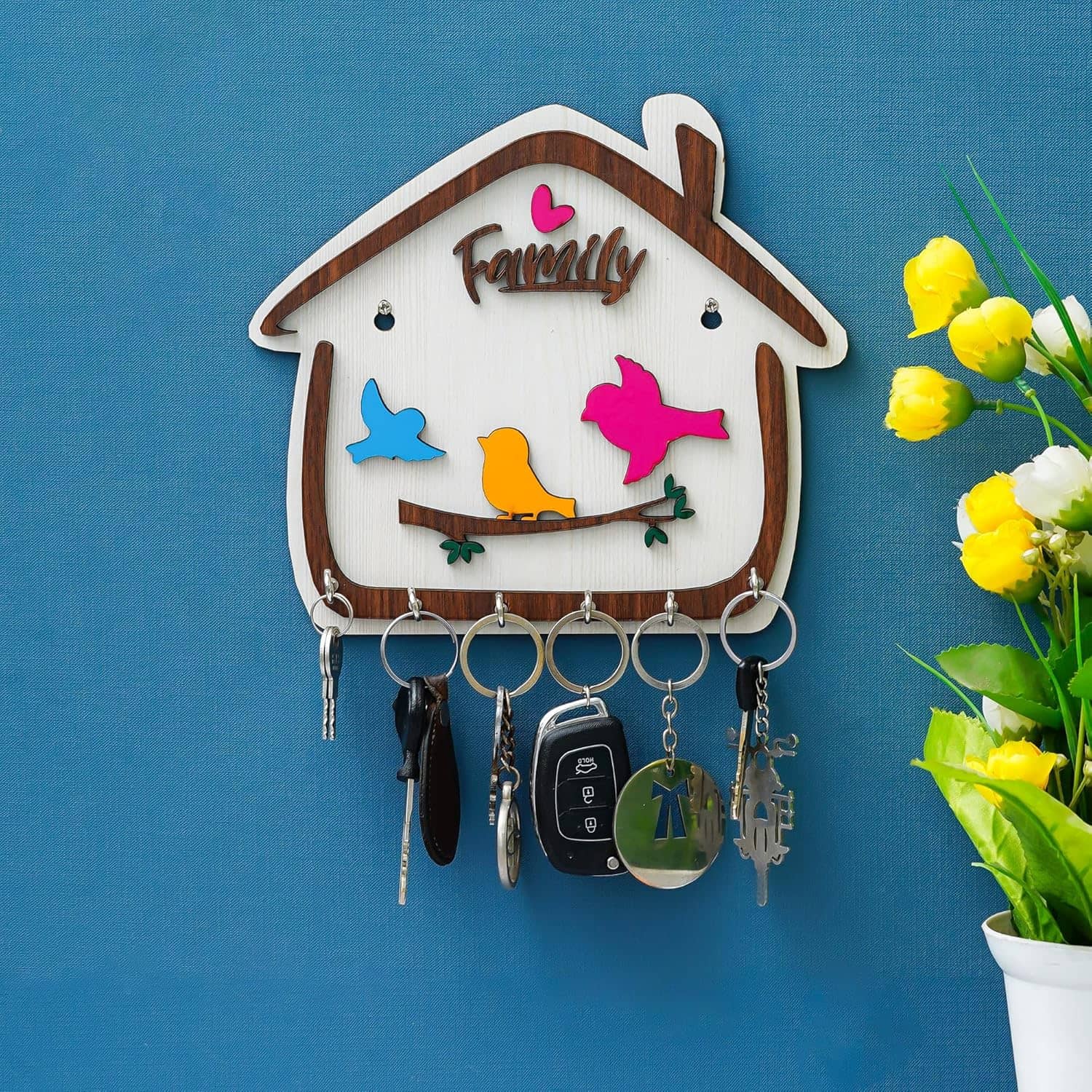 JaipurCrafts Multicolour Wood Key Holder - Pack of 1