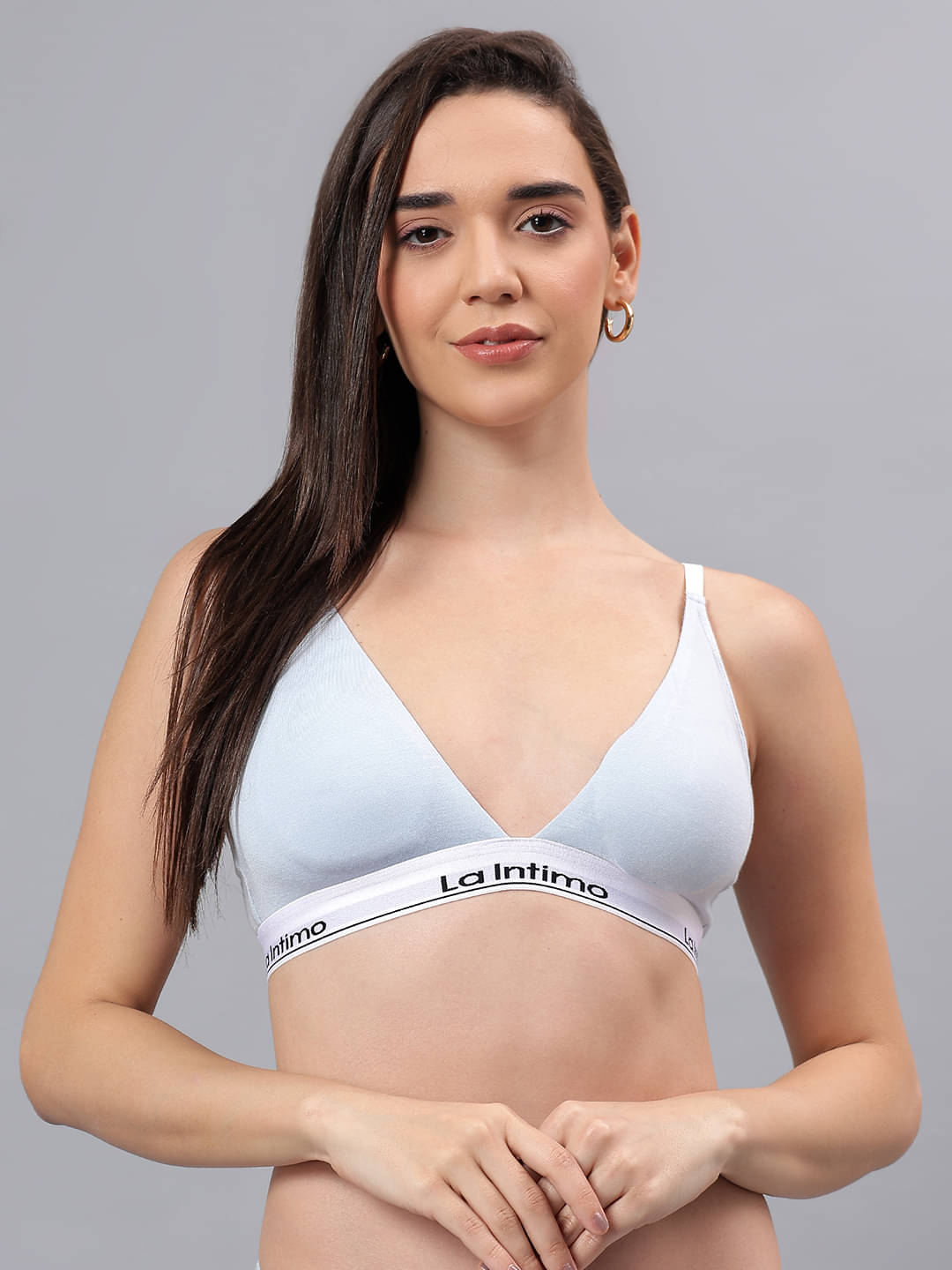 La Intimo Pack of 1 Modal Lightly Padded Bralette Bra For Women ( Light Blue ) La Intimo Pack of 1 Modal Lightly Padded Bralette Bra For Women ( Light Blue )