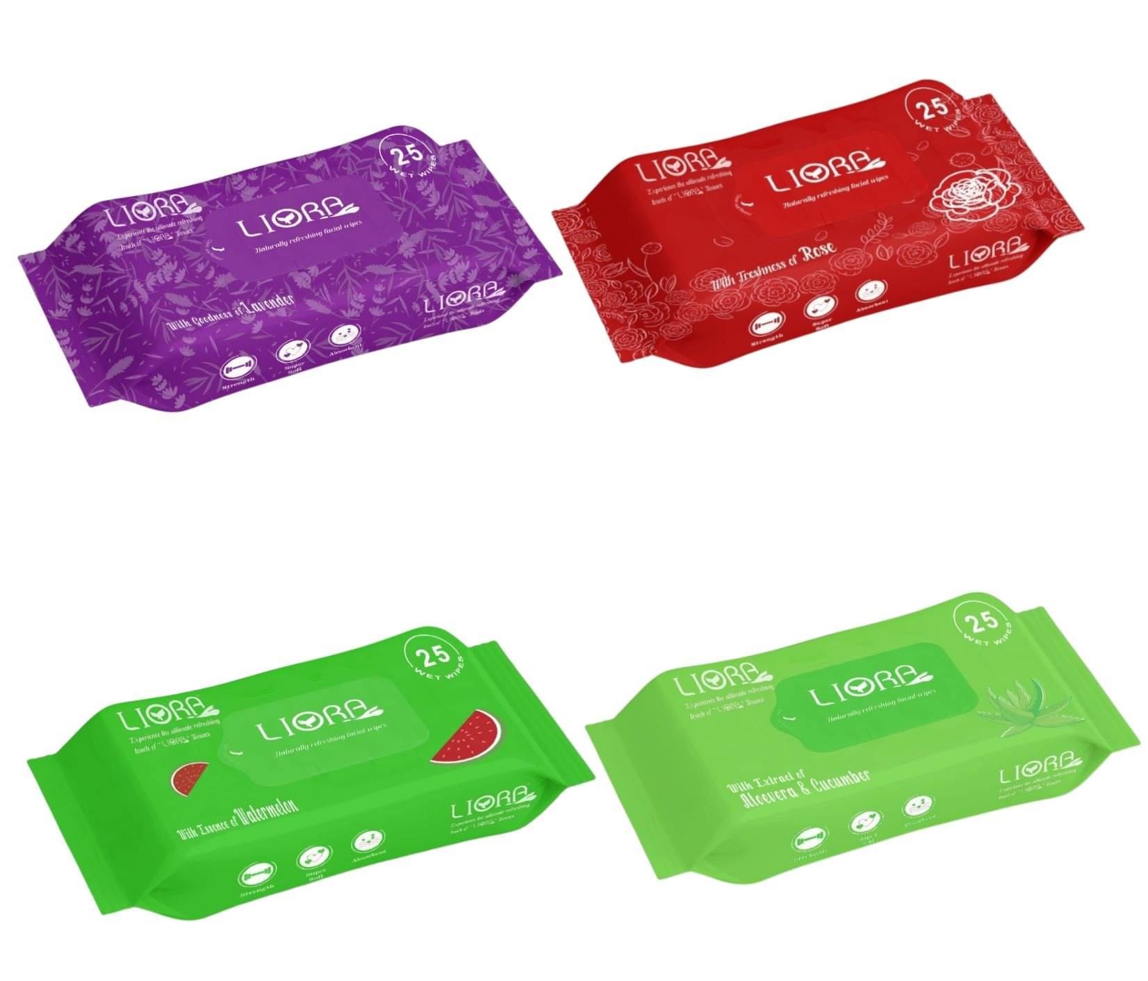     			Liora Refreshing Wipes Wet Wipes ( 100 Pcs ) Pack of 4