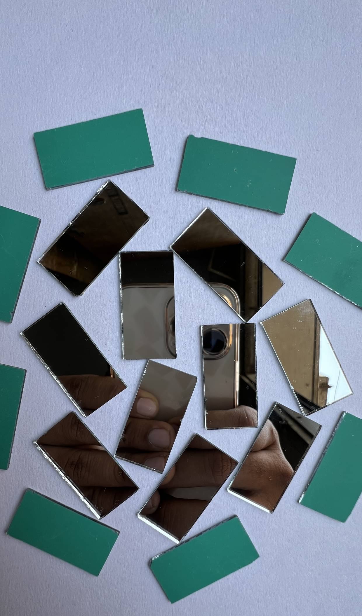     			MIRROR GLASS WORLDWIDE Glass Rectangular Shape for Craft Work, 15*30mm 85pices 100gm ( Pack of 1 )