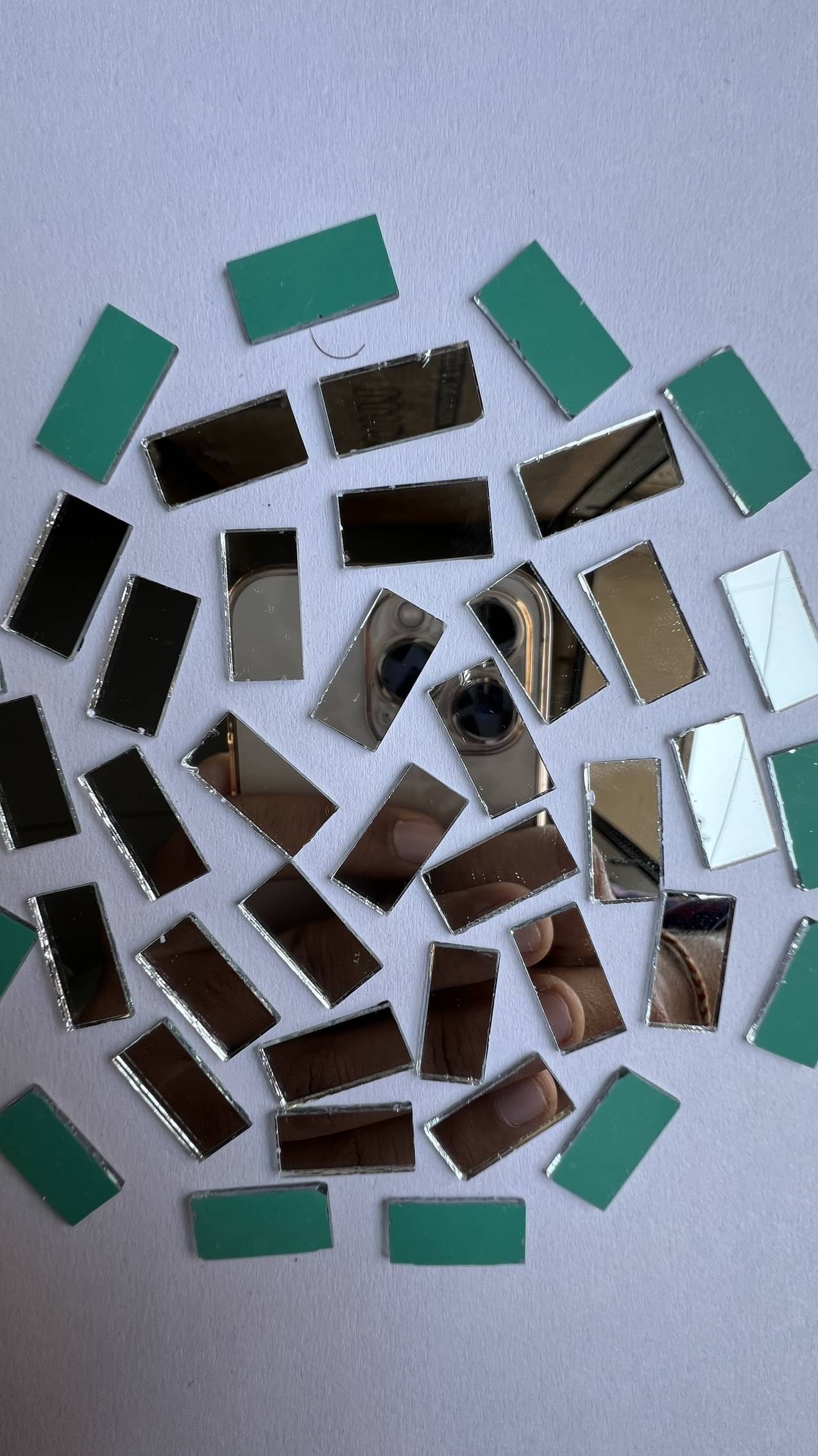     			MIRROR GLASS WORLDWIDE Glass Rectangular Shape for Handmade Art, 8*16mm 240pices 100gm ( Pack of 1 )