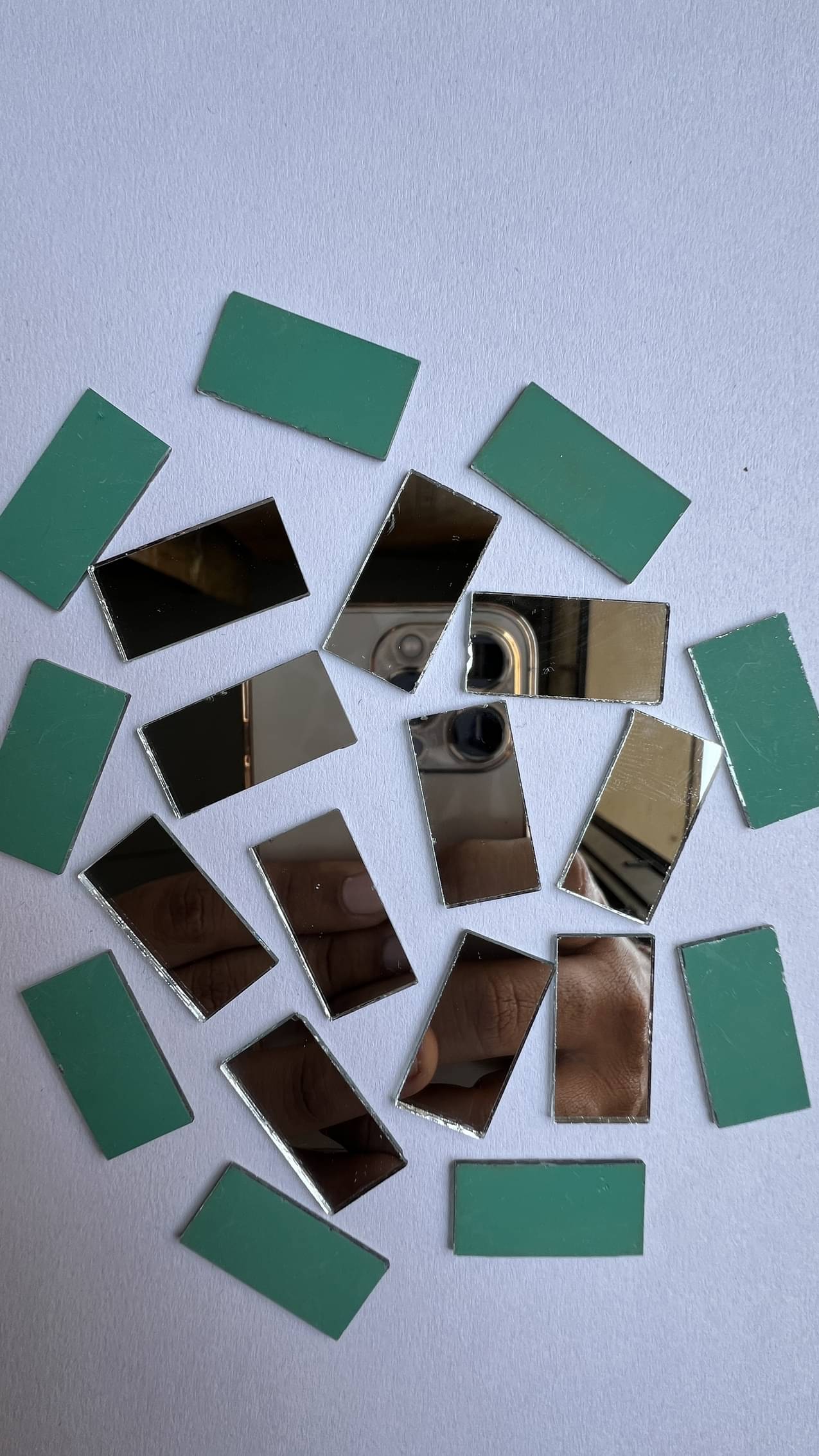    			MIRROR GLASS WORLDWIDE Glass Rectangular Shape for Jewellery work,12*24mm 115pices 100gm ( Pack of 1 )