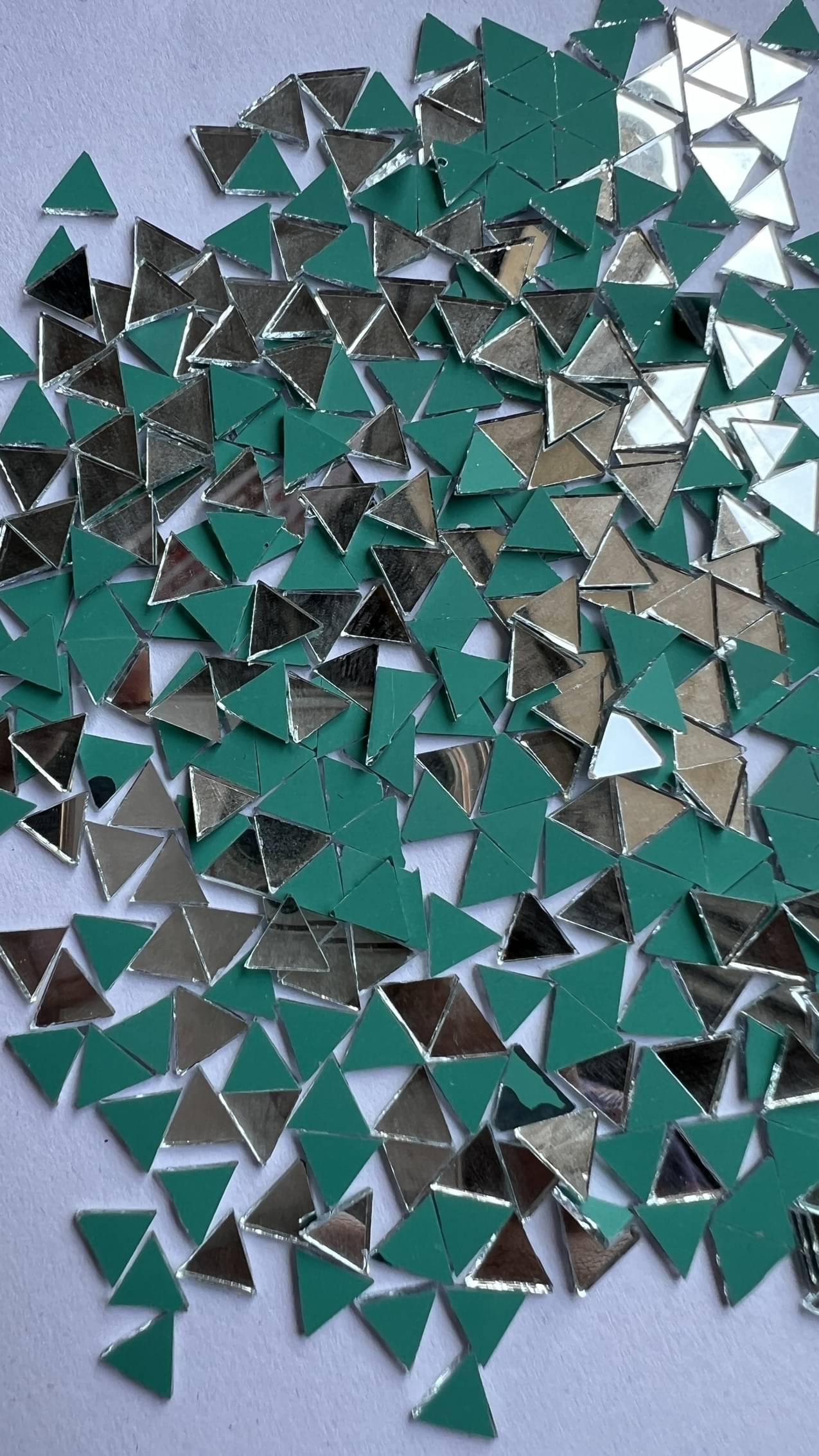     			MIRROR GLASS WORLDWIDE Glass TRIANGLE SHAPE FOR Embroidery Work, 6*7mm 1200pices 100gm ( Pack of 1 )