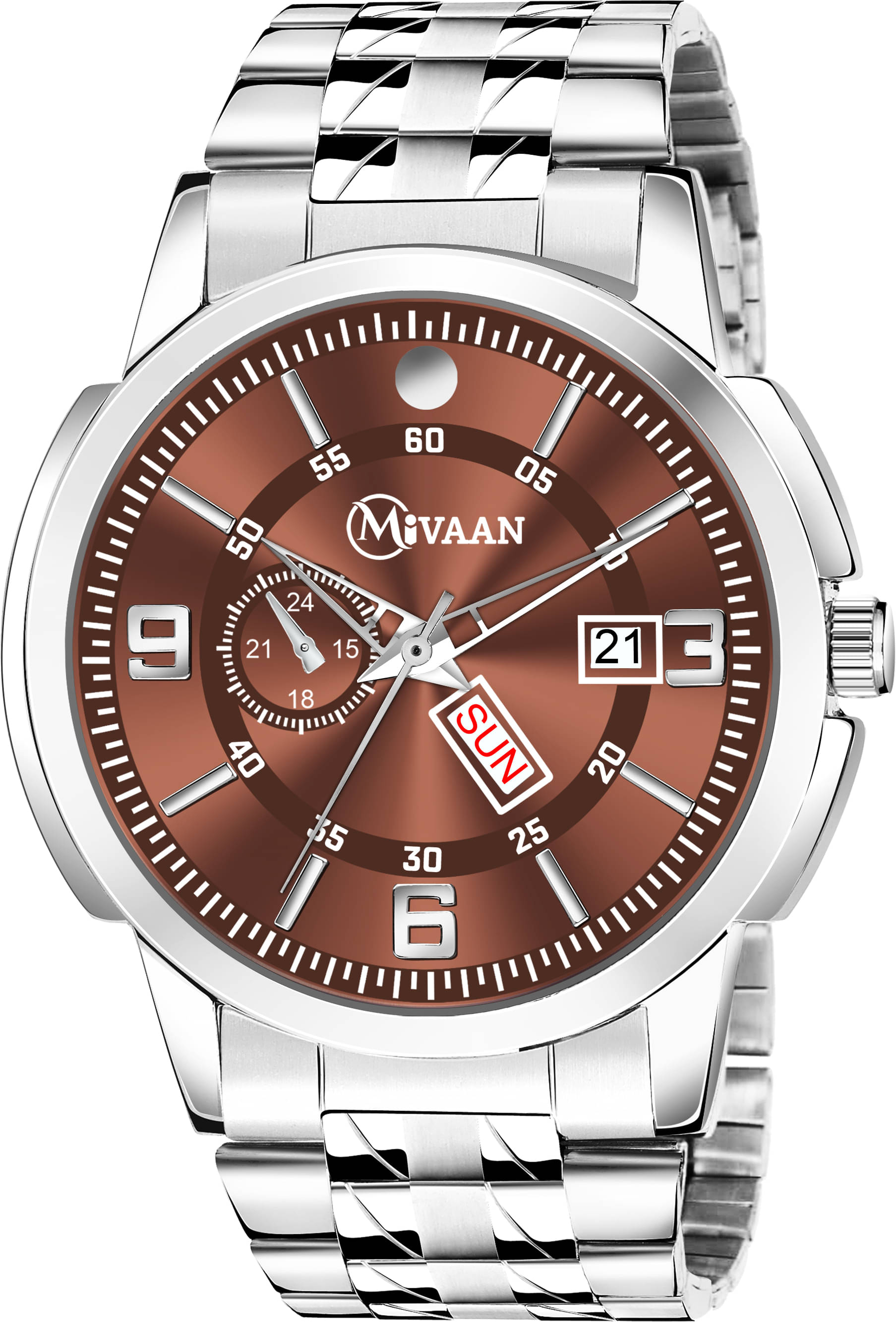     			MIVAAN Silver Stainless Steel Analog Men's Watch