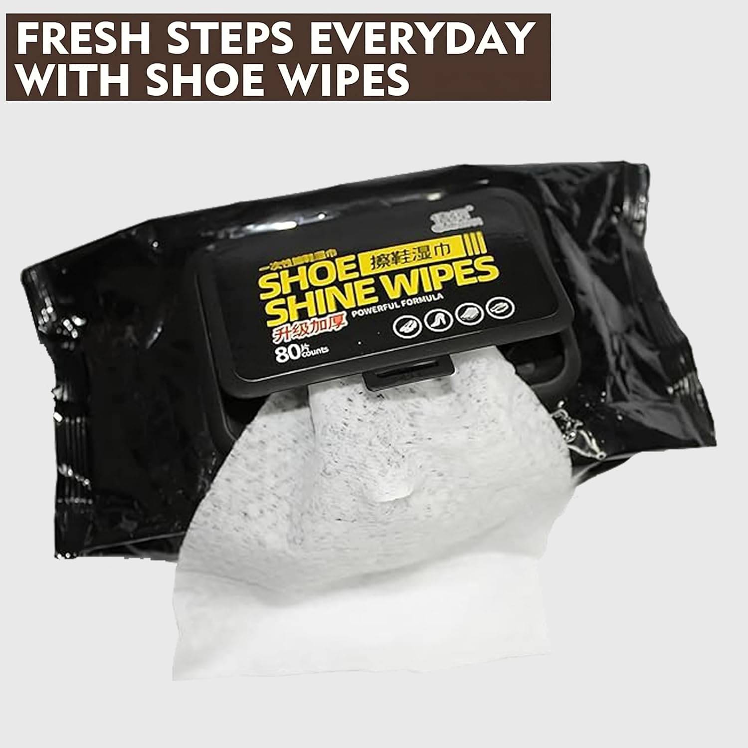     			Magnique 80 pcs Instant Shoe Cleaner Wipes for Quick Dirt & Stain Removal Cleaning Kit for Shoes