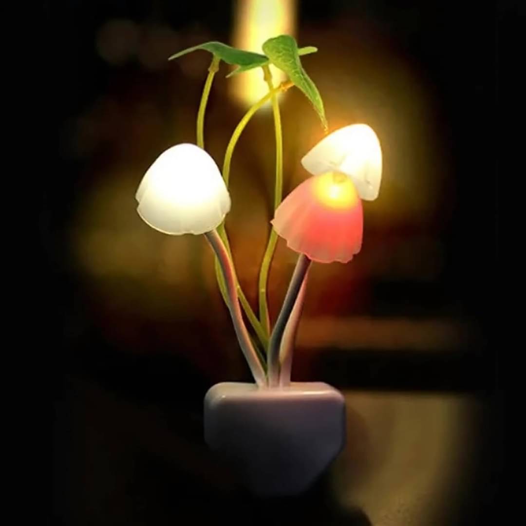 Magnique Plastic Led Night Lamp Light with Auto On/Off, Mushroom Lamp (Pro Ldr Sensor) 1 Pack, Multicolored Magnique Plastic Led Night Lamp Light with Auto On/Off, Mushroom Lamp (Pro Ldr Sensor) 1 Pack, Multicolored