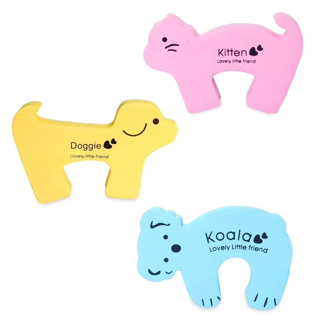     			Magnique 3 Pcs Child Safety Soft Foam Door Stopper,Prevents Finger Pinch Injuries &Child or Pet from Getting Locked in Room