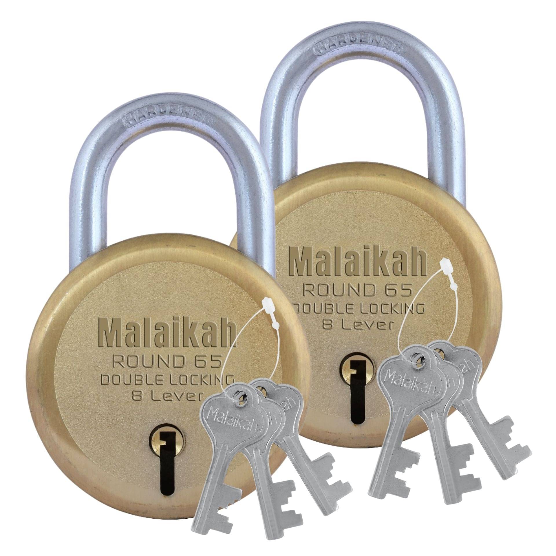 Malaikah Gold 65 mm Padlock Double Locking 8 Lever With 3 Keys, Ideal for Gate, Shutter and Shop, Ideal for Gate, Shutter and Shop Made in Aligarh, India, Pack of 2 Malaikah Gold 65 mm Padlock Double Locking 8 Lever With 3 Keys, Ideal for Gate, Shutter and Shop, Ideal for Gate, Shutter and Shop Made in Aligarh, India, Pack of 2