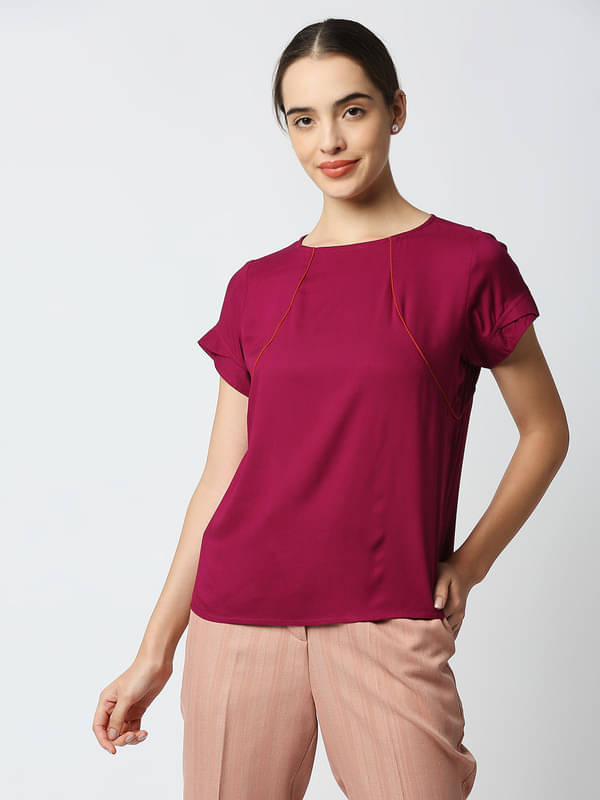 Mantra Fashion Women's Magenta Solid Top ( Pack of 1 ) Mantra Fashion Women's Magenta Solid Top ( Pack of 1 )