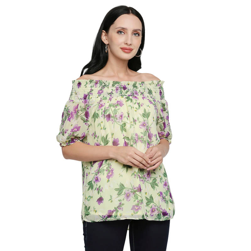     			Mantra Fashion Yellow Floral Women's Tunic ( Pack of 1 )