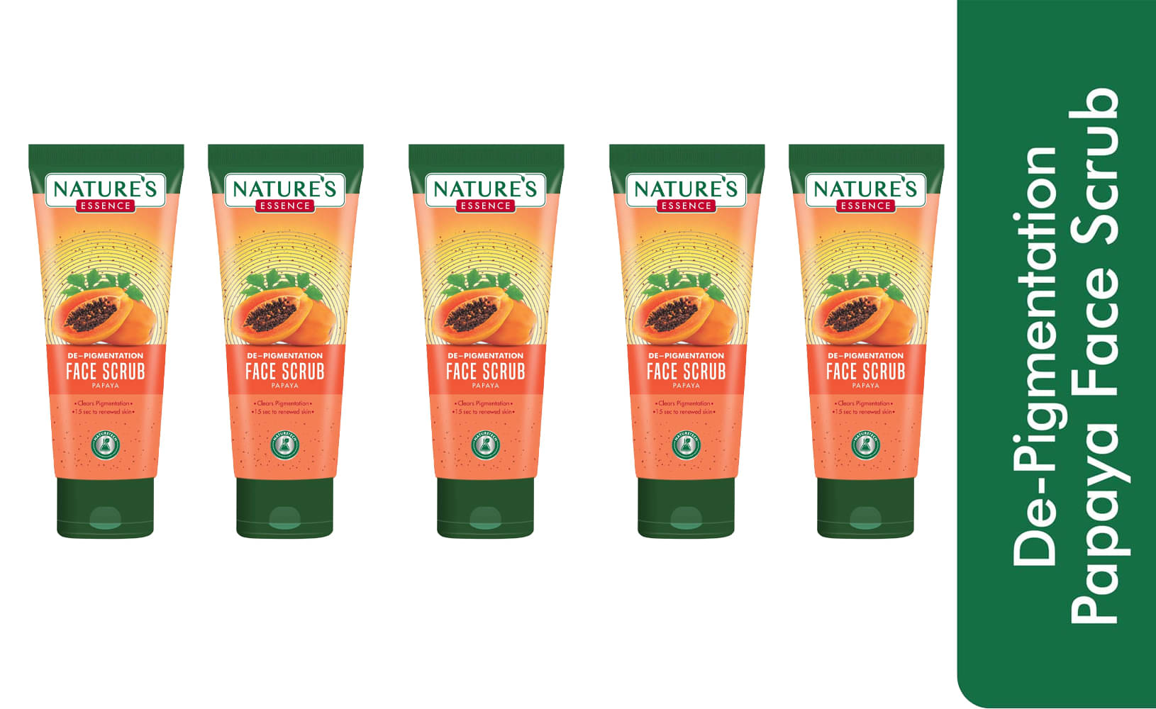     			Nature's Essence De-Pigmenatation Papaya Face Scrub, 50gm, (Pack of 5)