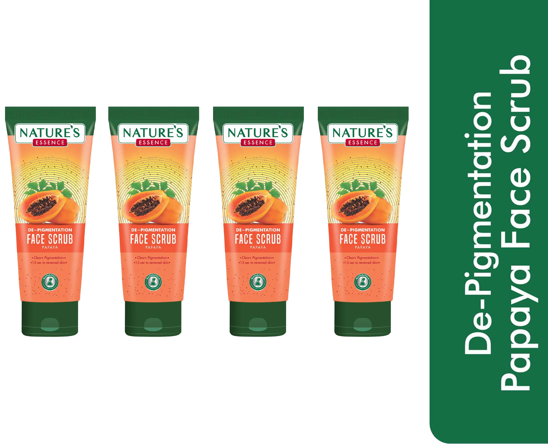     			Nature's Essence De-Pigmenatation Papaya Face Scrub, 50gm, (Pack of 4)