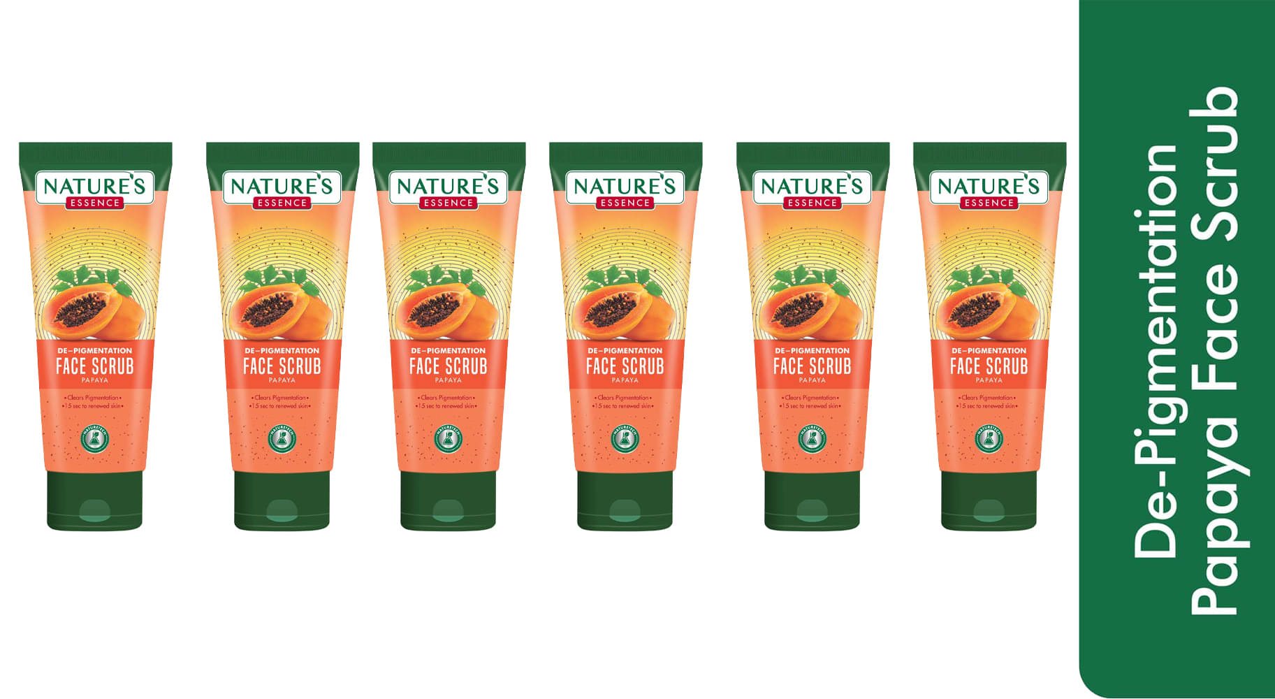     			Nature's Essence De-Pigmenatation Papaya Face Scrub, 50gm, (Pack of 6)