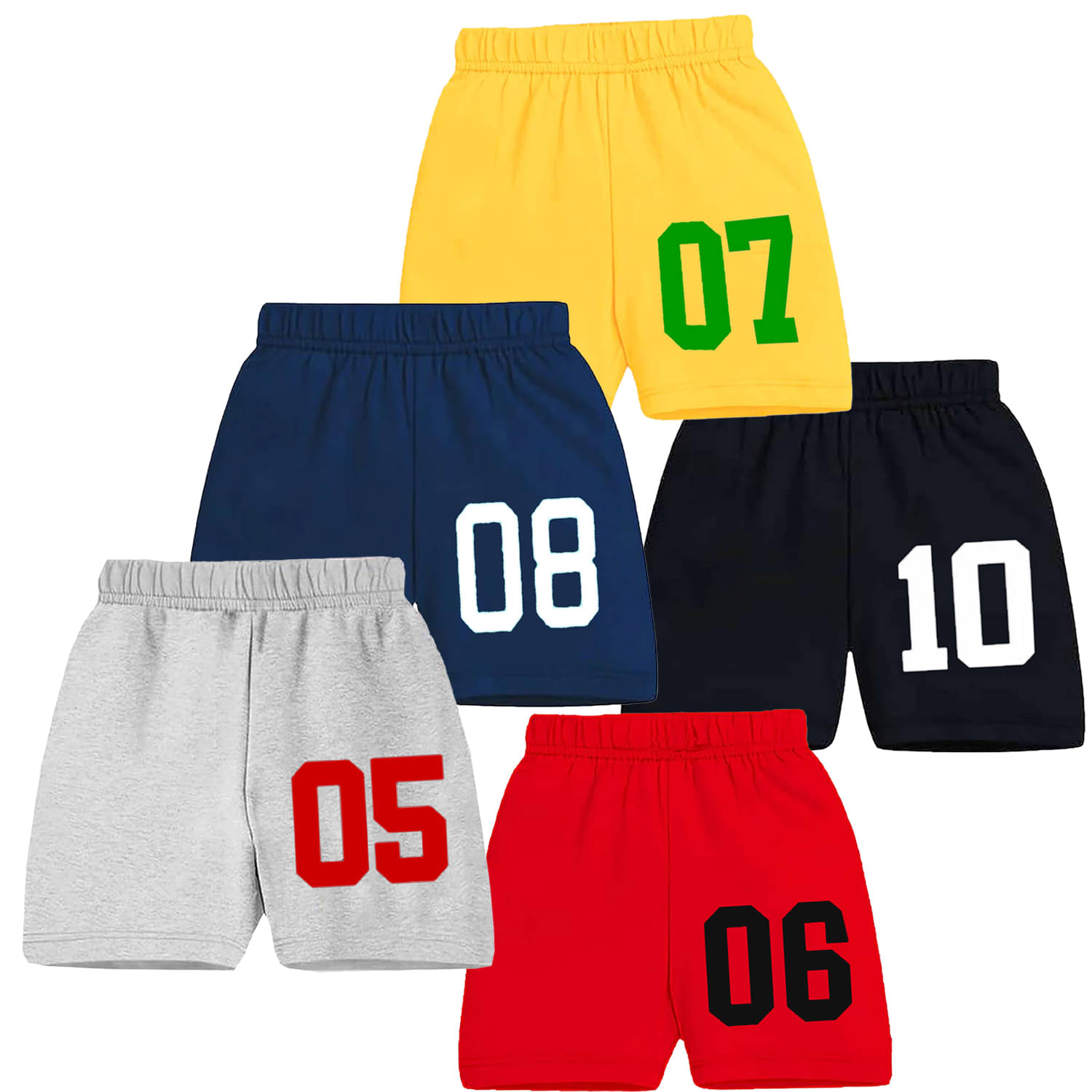    			Neduvel Pack of 5 Cotton Shorts For Boys ( Multicolor 3 )