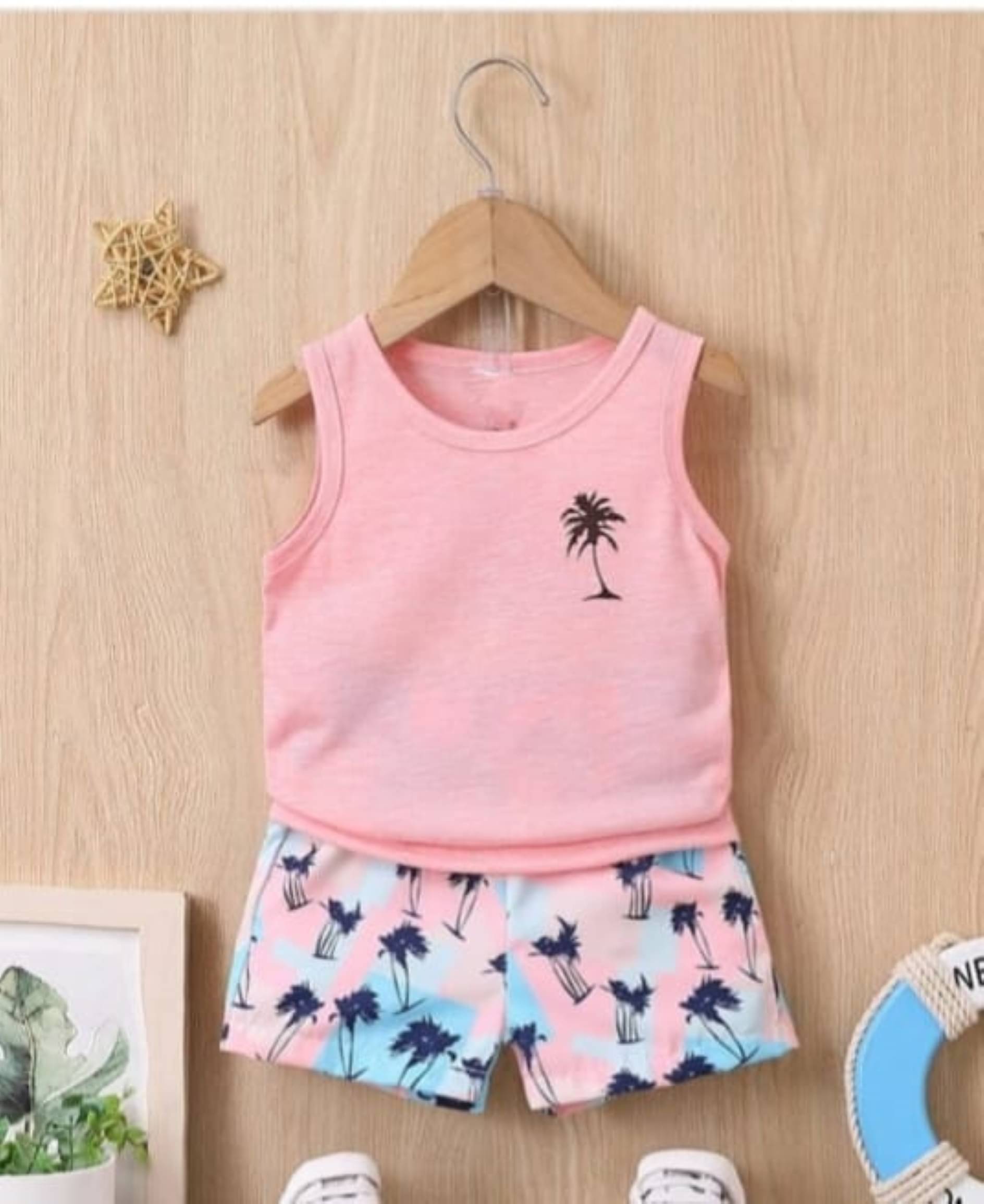     			ODIMENT Pack of 1 Unisex Cotton T-Shirt & Shorts Set ( Peach )