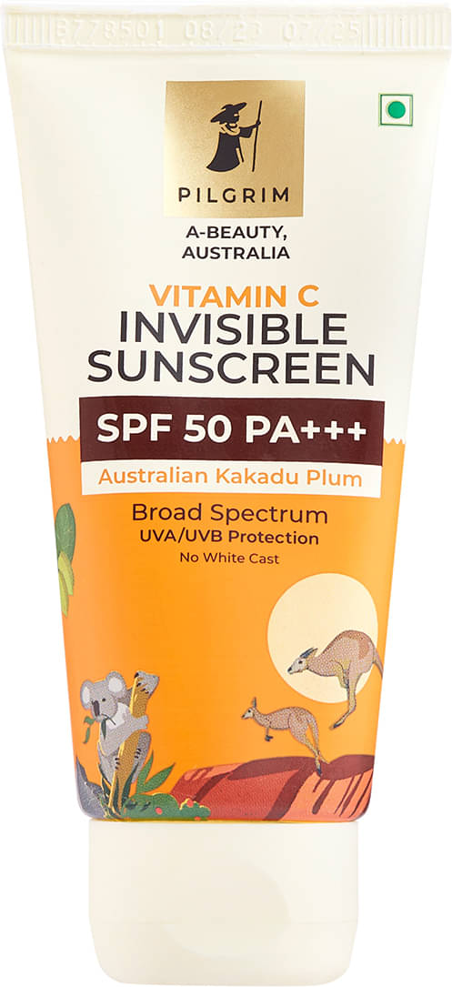     			Pilgrim Vitamin C Invisible Sunscreen Spf 50 Pa+++ Sunscreen,For All Skin Type,45Ml (pack Of 1)